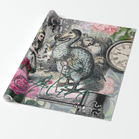 Alice in Wonderland Dodo Classic Artwork Cadeaupapier (Uitgerold)
