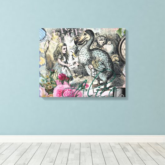 Alice in Wonderland Dodo Classic Artwork Canvas Afdruk (Insitu (Houten vloer))