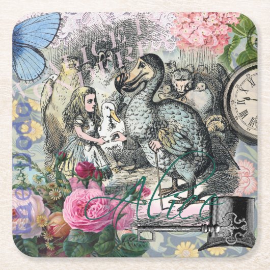 Alice in Wonderland Dodo Classic Artwork Kartonnen Onderzetters (Voorkant)