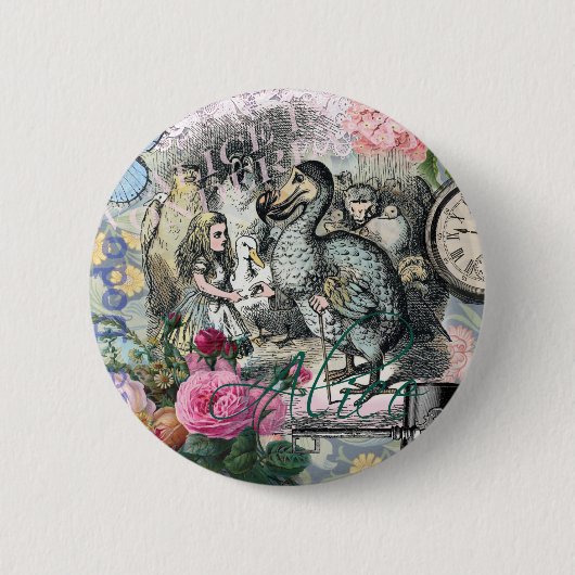 Alice in Wonderland Dodo Classic Artwork Ronde Button 5,7 Cm (Voorkant)