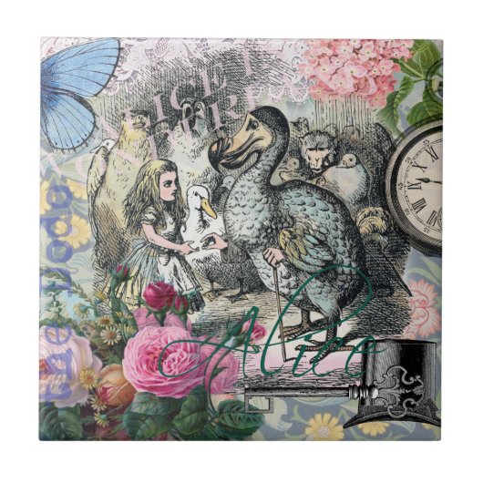 Alice in Wonderland Dodo Classic Artwork Tegeltje (Voorkant)