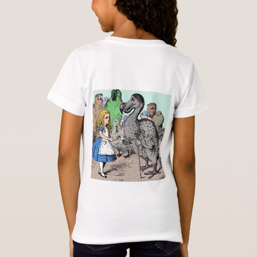 Alice in Wonderland: Dodo geeft Alice een vingerho T-shirt (Achterkant)
