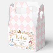Alice in wonderland, dolle hatter tea party roze bedankdoosjes (Geopend)