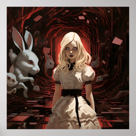 Alice in Wonderland Donker Surrealistisch Poster (Voorkant)