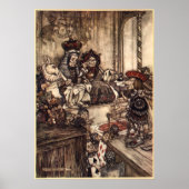 Alice in Wonderland door Arthur Rackham Poster (Voorkant)