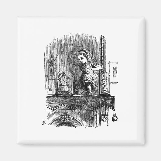 Alice in Wonderland door het kijkglas Magneet (Voorkant)