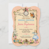 Alice in Wonderland douche brudal roze Kaart (Voorkant)