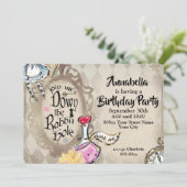 Alice in Wonderland Down the Rabbit Hole Party Kaart (Staand voorkant)