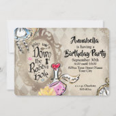 Alice in Wonderland Down the Rabbit Hole Party Kaart (Voorkant)