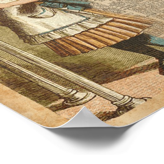 Alice in Wonderland Drink me  boekpagina kunst Poster (Hoek)