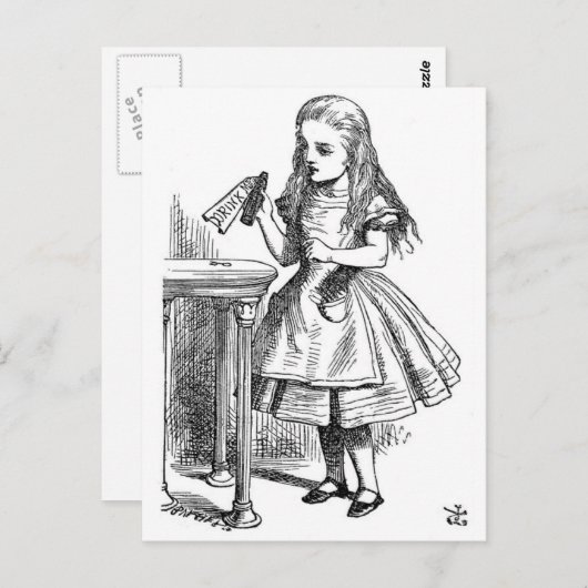 Alice in Wonderland drink me Briefkaart (Voorkant / Achterkant)