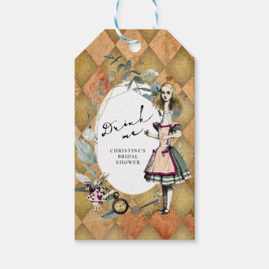 Alice in Wonderland Drink me Cadeaulabel (Voorkant)