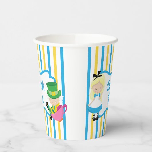 Alice in Wonderland Drink me Cute Kinder Tea Party Papieren Bekers (Links)