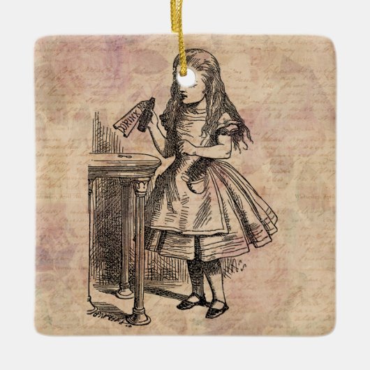 Alice in Wonderland Drink me fles Keramisch Ornament (Voorkant)