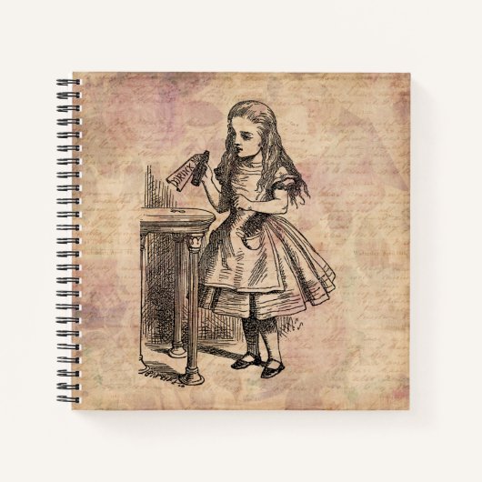Alice in Wonderland Drink me fles Notitieboek (Voorkant)