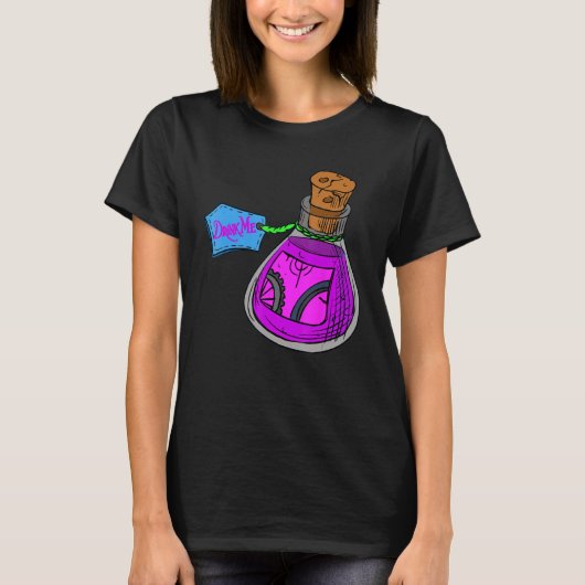 Alice in Wonderland Drink me fles T-shirt (Voorkant)
