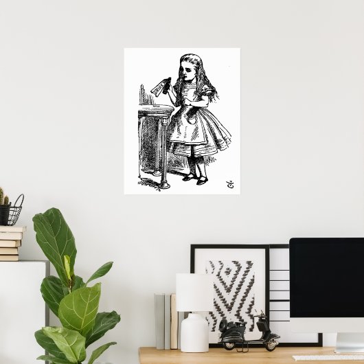 Alice in Wonderland Drink me groot Canvas Poster (Thuiskantoor)