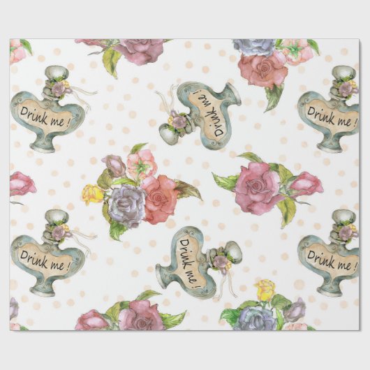 Alice in Wonderland Drink me met papier (Vlak)