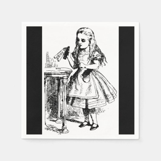 Alice in Wonderland Drink me Papier Napkins Servetten (Voorkant)
