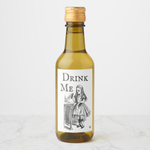 Alice in Wonderland Drink me partij voor me Wijn Etiket