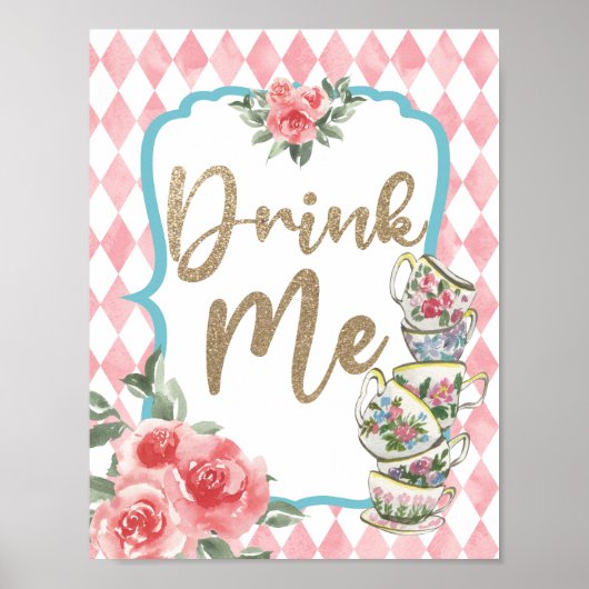 Alice in Wonderland Drink me Poster (Voorkant)