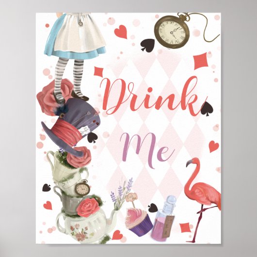 Alice in Wonderland Drink me Poster (Voorkant)