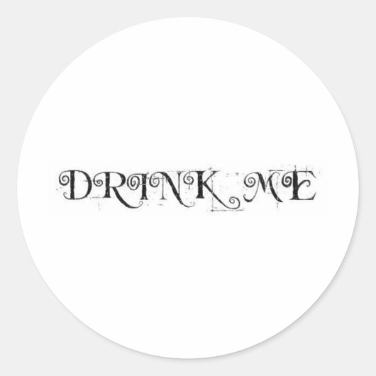 Alice in Wonderland: Drink me Ronde Sticker (Voorkant)
