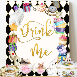 Alice in Wonderland Drink Me Tafelteken Poster