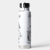 Alice in Wonderland Drink Me Zwart-wit Waterfles (Rechts)