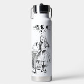 Alice in Wonderland Drink Me Zwart-wit Waterfles (Voorkant)