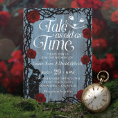 Alice in Wonderland Dusty Blue Fairytale Wedding Kaart