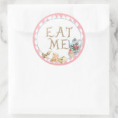 Alice in Wonderland Eat me Circle Sticker Birthday (Tas)