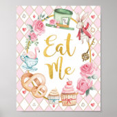 Alice in Wonderland EAT ME Feestbord Poster (Voorkant)