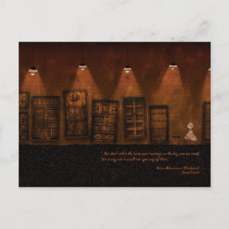 Alice in Wonderland - een kleine gouden sleutel Briefkaart