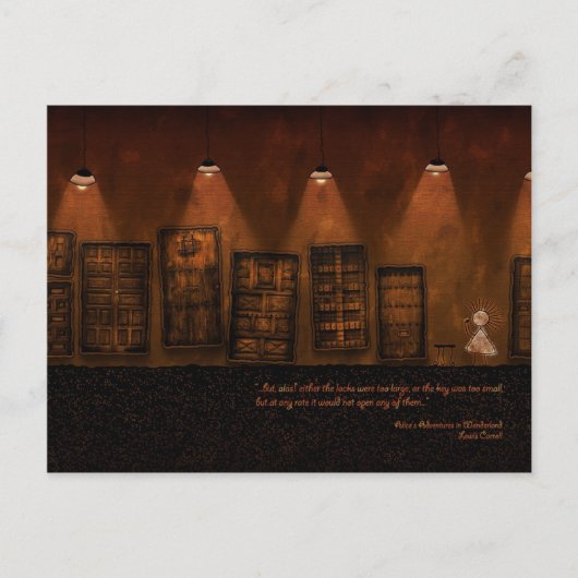 Alice in Wonderland - een kleine gouden sleutel Briefkaart (Voorkant)