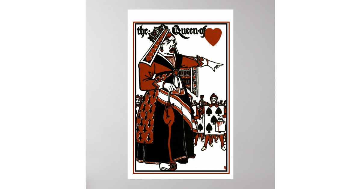 Alice in Wonderland; Een spel. Hartenkoningin Poster | Zazzle.nl