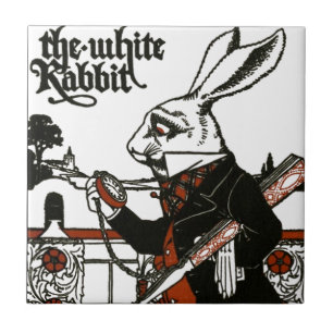Alice in Wonderland; Een spel. Het witte konijn Tegeltje