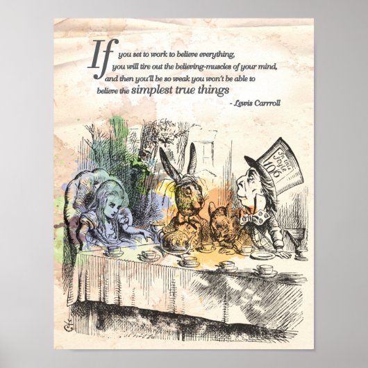 Alice in Wonderland "Eenvoudigste ware Dingen" Poster (Voorkant)