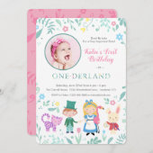 Alice in Wonderland | Eerste geboorte eenderland Kaart (Voorkant / Achterkant)