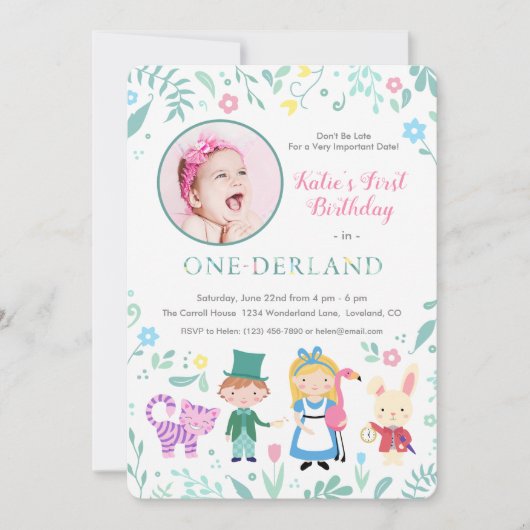 Alice in Wonderland | Eerste geboorte eenderland Kaart (Voorkant)