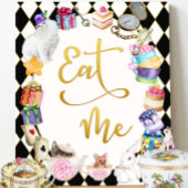 Alice in Wonderland Eet me, Eten Tafel Teken Fotoplaat