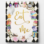 Alice in Wonderland Eet me, Eten Tafel Teken Fotoplaat (Voorkant)