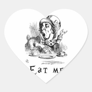 Alice in Wonderland - Eet me op Hart Sticker