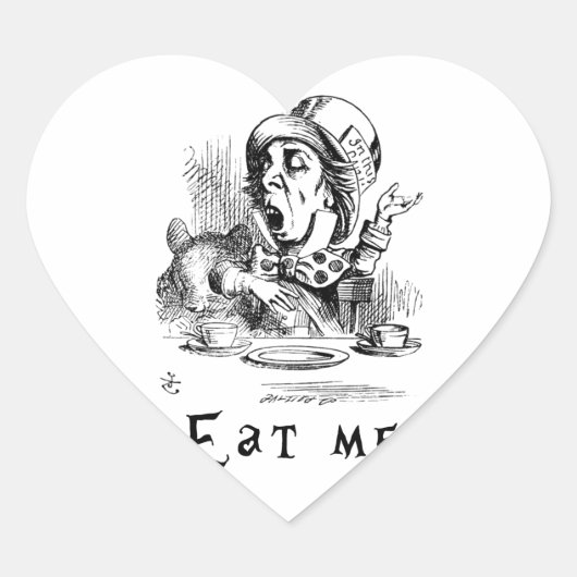 Alice in Wonderland - Eet me op Hart Sticker (Voorkant)