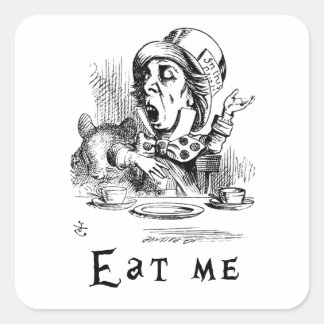 Alice in Wonderland - Eet me op Vierkante Sticker