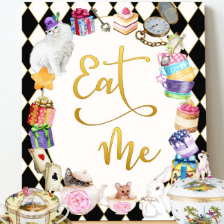 Alice in Wonderland Eet me Tafelbord Poster