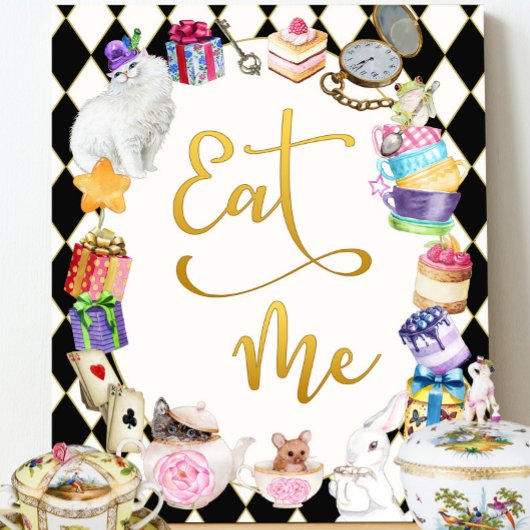 Alice in Wonderland Eet me Tafelbord Poster