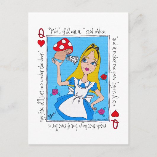 Alice in Wonderland, eet mij op! Briefkaart (Voorkant)