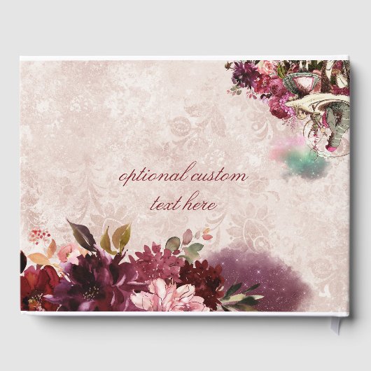 Alice in Wonderland Elegant Bloemen Bruiloft Gastenboek (Achterkant)