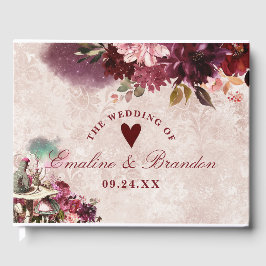 Alice in Wonderland Elegant  Bloemen Bruiloft Gastenboek